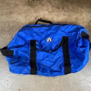 Vintage Academy Broadway Blue Nylon Duffel Bag Large Travel Gym Weekender